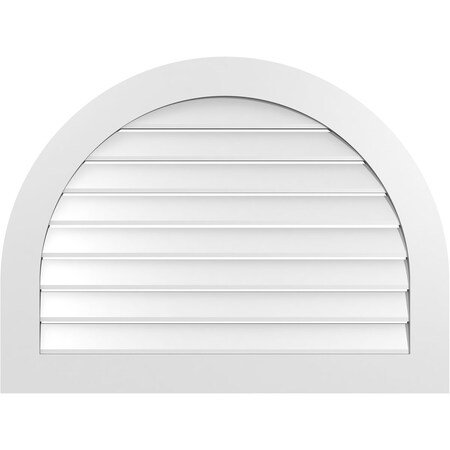 Ekena Millwork Round Top Surface Mount PVC Gable Vent: Functional, w/ 3-1/2"W x 1"P Standard Frame, 40"W x 30"H GVPRT40X3001SF